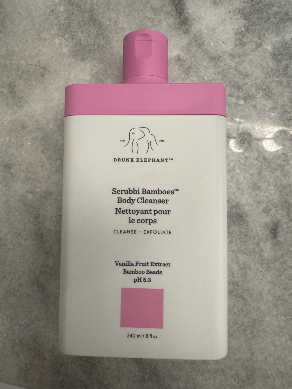 Drunk Elephant Pink & White Scrubbi Bambosé Body Cleanser
